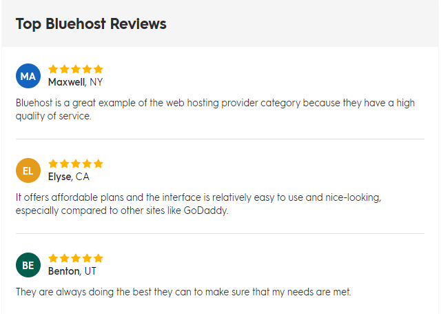 Top Bluehost Reviews