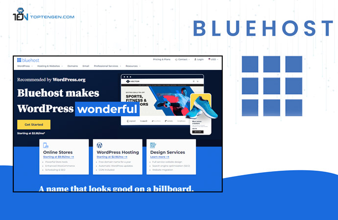 Bluehost- top 10 best webhosting features