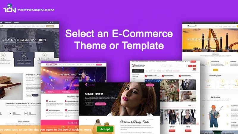 Select an e-commerce theme or template